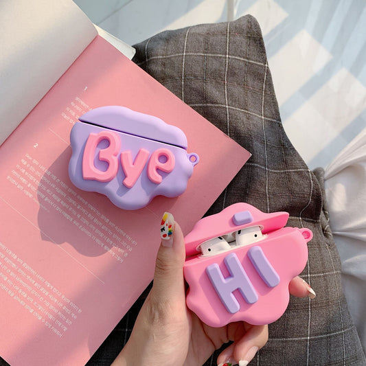 Hi Bye Cloud AirPods Case - Cute & Soft Silicone Cover