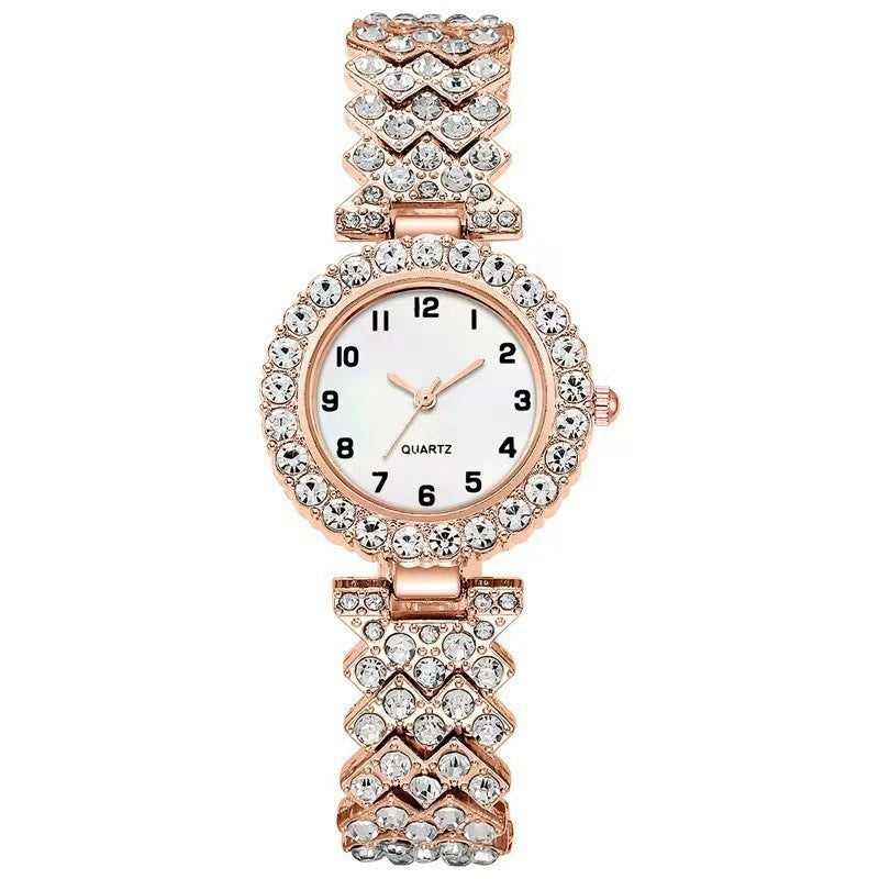 Elegant Silver Strap Women's Watch & Bracelet Set