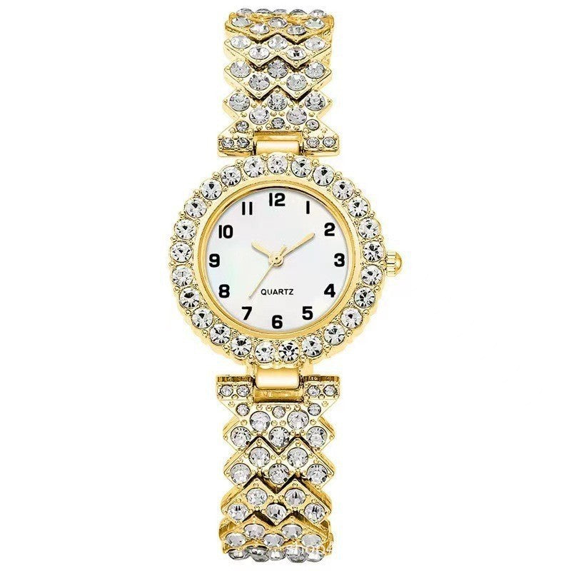 Elegant Silver Strap Women's Watch & Bracelet Set