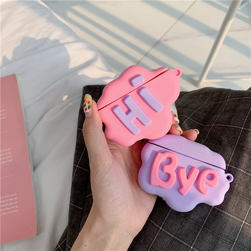 Hi Bye Cloud AirPods Case - Cute & Soft Silicone Cover